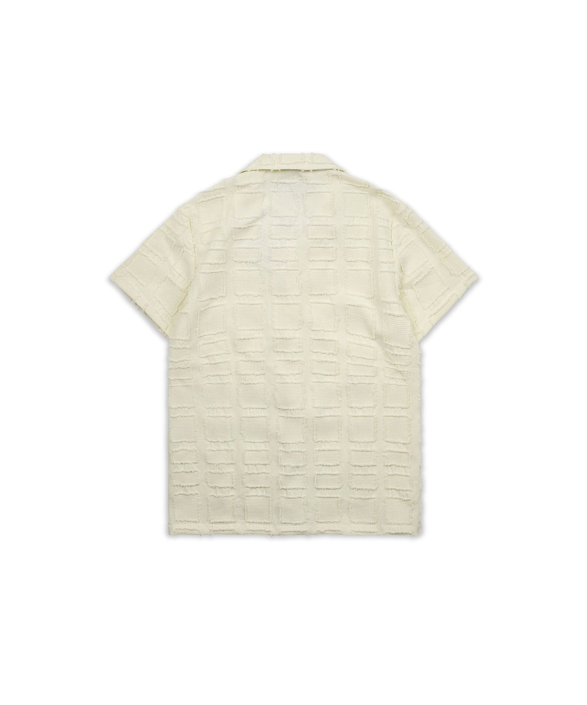 Grid Kid's Textured Button Down Short Sleeve Shirt - Cream
